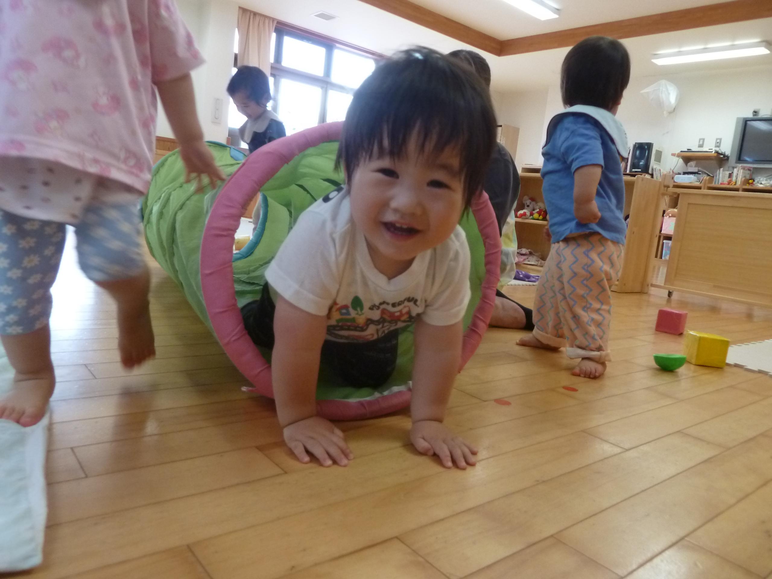 たんぽぽ組　お山登りとトンネルくぐりをしたよ！
